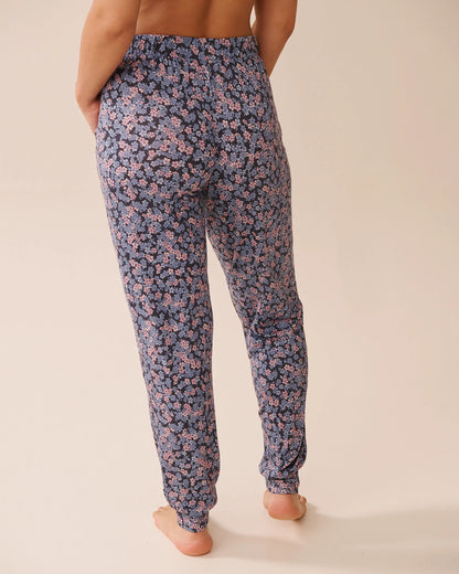 La Vie en Rose_Multi Periscope Ditsy_Ditsy Floral Print Soft Jersey Jogger Pajama Pants_60200153_P00458_02