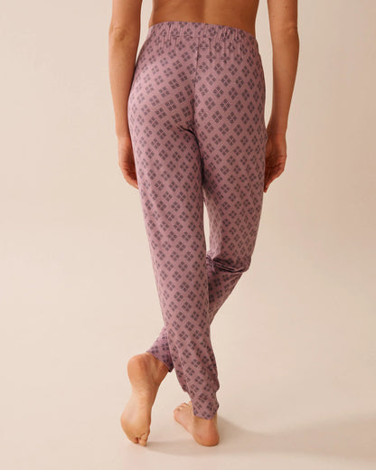 La Vie en Rose_Mauve Geo Ditsy_Geo Print Soft Jersey Jogger Pajama Pants_60200153_P50101_02