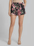 La Vie en Rose_Black & Pink Flowers_Peony Print Recycled Fibers Mesh Trim Shorts_60200168_P00489_00