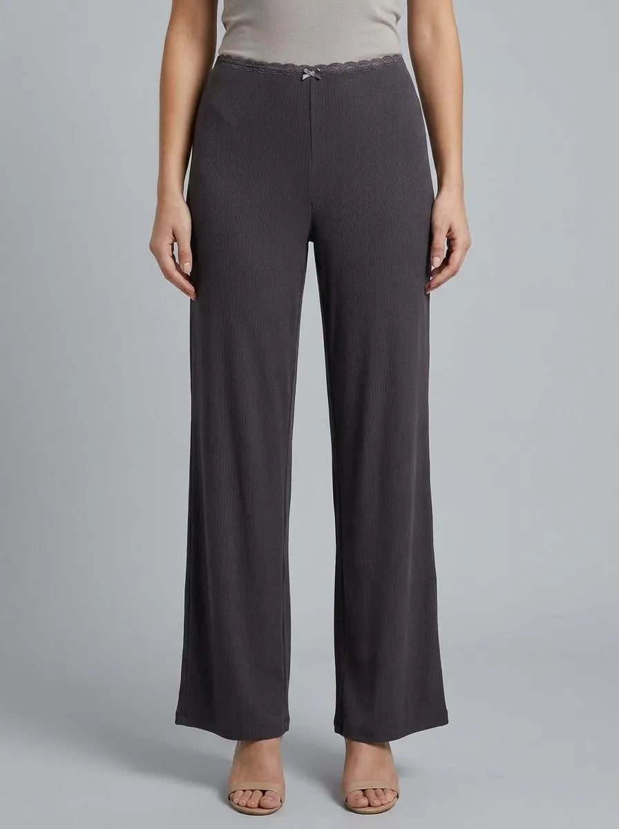 La Vie en Rose_Periscope_Ribbed Modal and Lace Trim Pants_60200170_00049_00