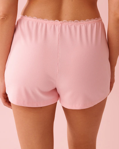 La Vie en Rose_Tickled Pink_Ribbed Modal and Lace Trim Shorts_60200171_60229_02