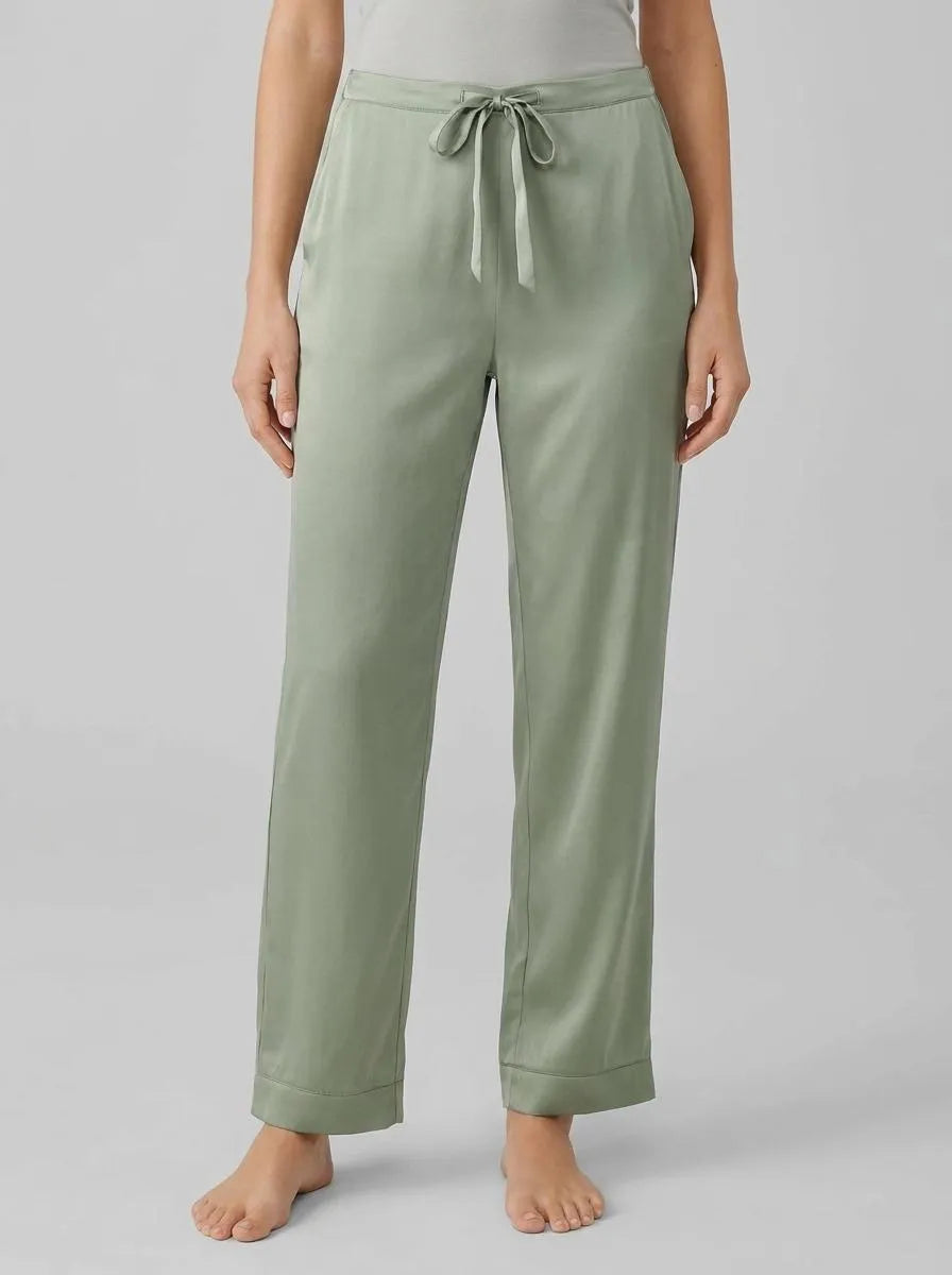 La Vie en Rose_Green_Satin Pants_60200174_30059_00