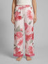 La Vie en Rose Snow White Flowers Women LUXURY EDITION Camellia Print Lace Trim Satin Pants SKU: 60200176_P10585 Image 00