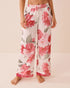 La Vie en Rose Snow White Flowers Women LUXURY EDITION Camellia Print Lace Trim Satin Pants SKU: 60200176_P10585 Image 01