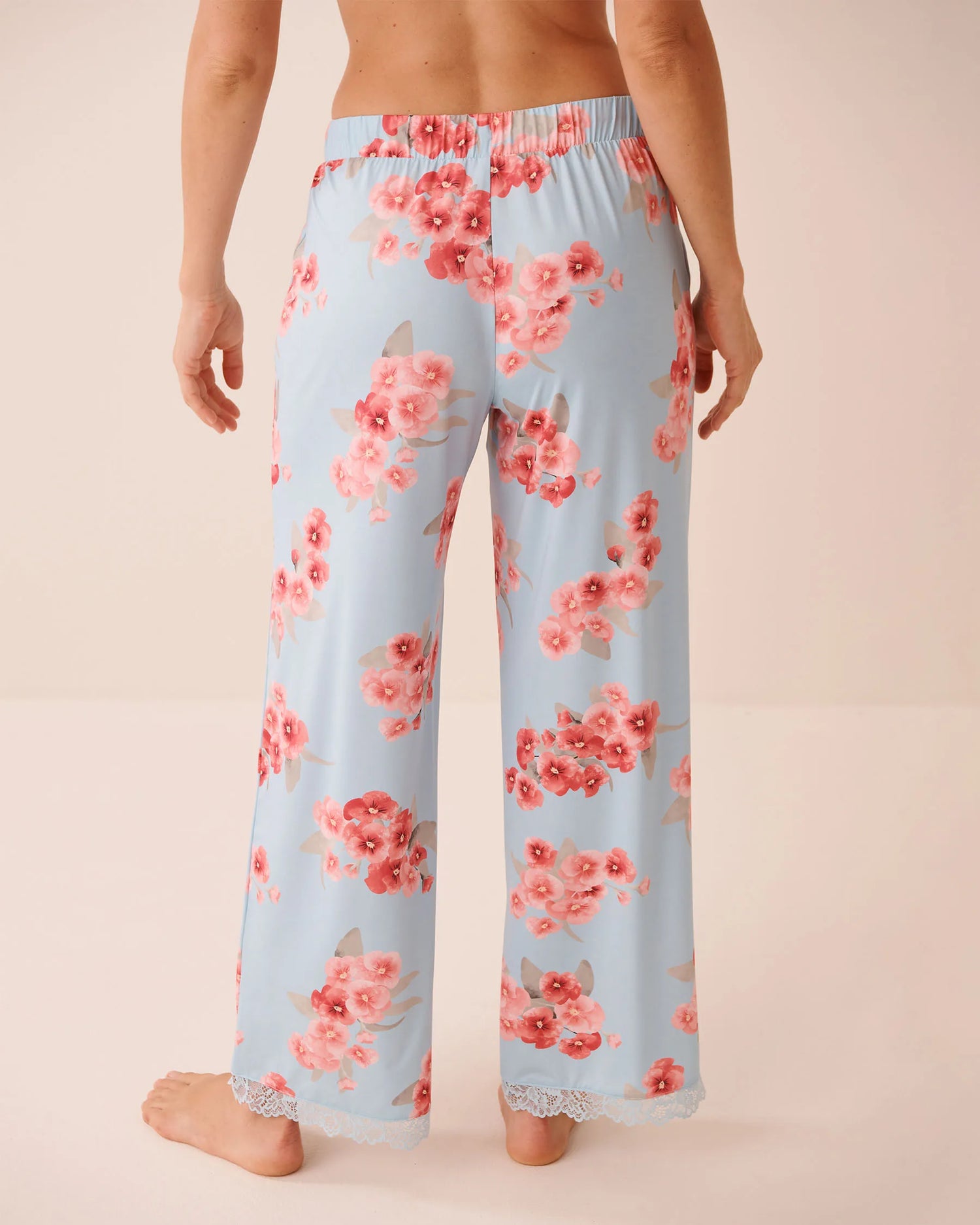 La Vie en Rose Stratosphere Blossom Women Spring Blossom Print Lace Trim Pajama Pants SKU: 60200179_P40551 Image 02