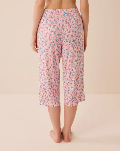 La Vie en Rose Blueberry Ditsy Women Bloom &amp; Berry Print Soft Jersey Pajama Capris SKU: 60200183_P60472 Image 02