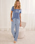 La Vie en Rose Kentuky  Blueberry Women Berry Print Soft Jersey Pajama Pants SKU: 60200184_P40559 Image 01