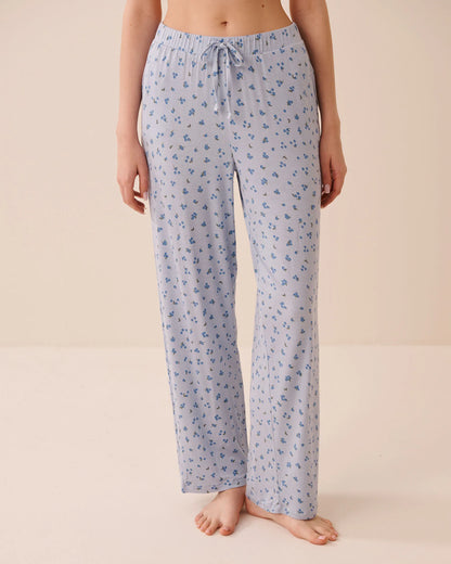 La Vie en Rose Kentuky  Blueberry Women Berry Print Soft Jersey Pajama Pants SKU: 60200184_P40559 Image 04