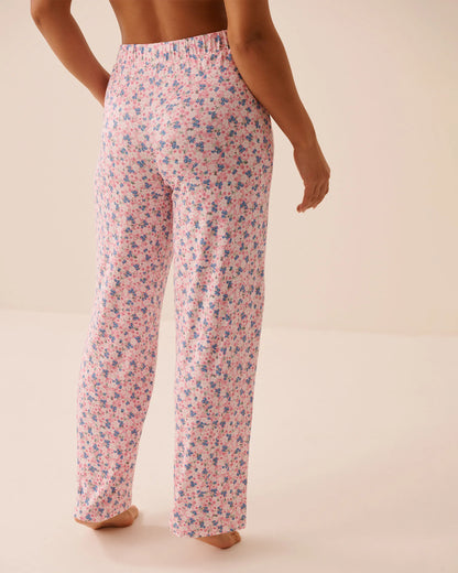 La Vie en Rose Blueberry Ditsy Women Bloom &amp; Berry Print Soft Jersey Jogger Pajama Pant SKU: 60200184_P60472 Image 02