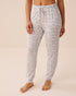 La Vie en Rose Blue Mix Stripes Women Blue Floral Print Soft Jersey Jogger Pajama Pants SKU: 60200185_P10591 Image 01