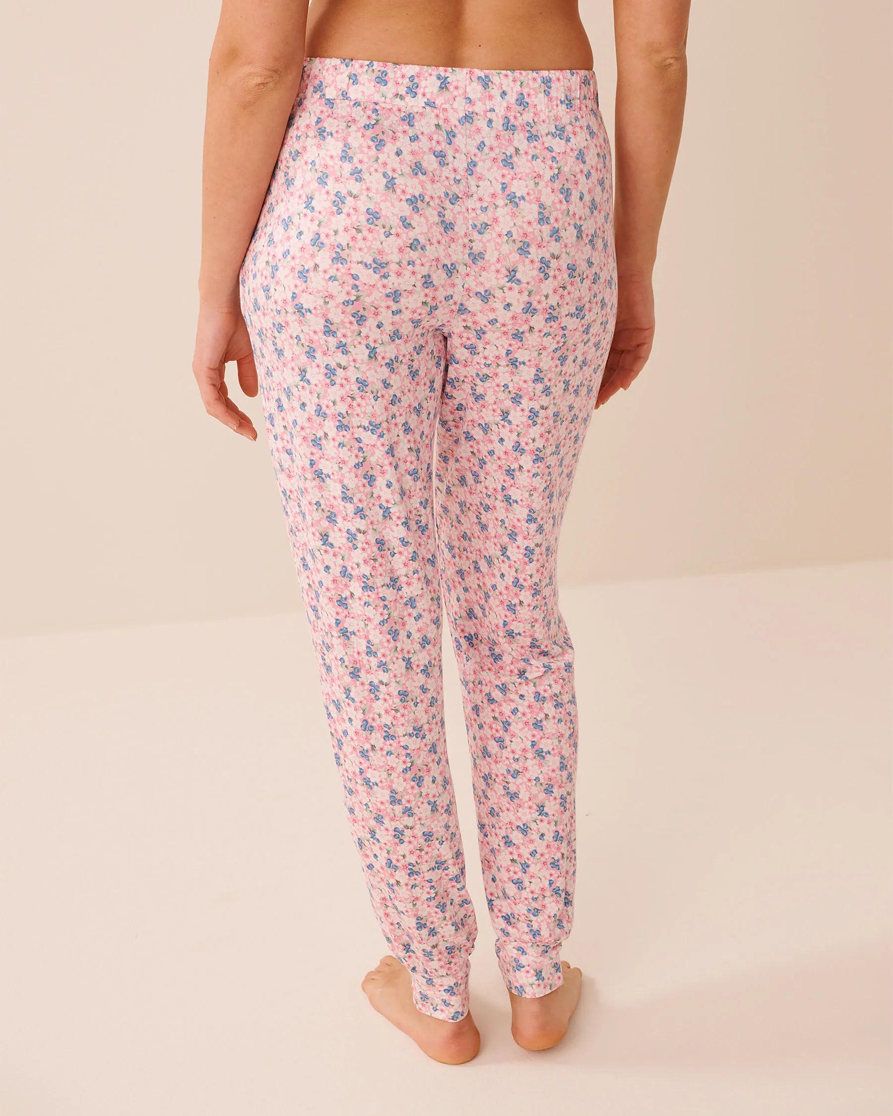 La Vie en Rose Blueberry Ditsy Women Bloom &amp; Berry Print Soft Jersey Jogger Pajama Pant SKU: 60200185_P60472 Image 02