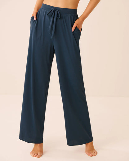La Vie en Rose Midnight Navy Women Straight-Leg Pajama Pants SKU: 60200195_40008 Image 01