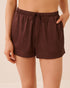 La Vie en Rose Brown Stone Women Luxury Edition Satin Shorts SKU: 60200198_20131 Image 01
