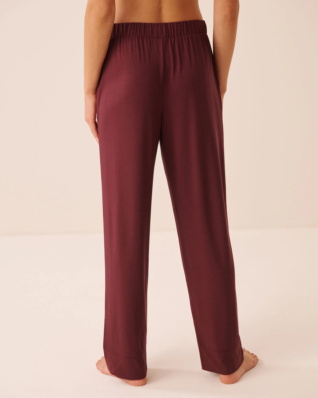 La Vie en Rose Burgundy Women Modal Pants SKU: 60200200_50062 Image 02