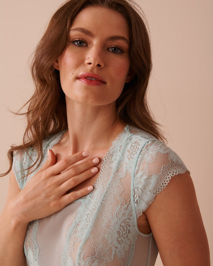 Floral Lace and Mesh Cap Sleeve Teddy_60300093_40186_03