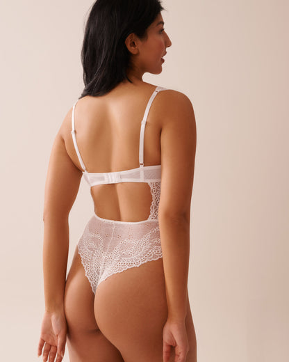 La Vie en Rose_Floral Lace and Mesh Push-up Teddy_60300104_10011_02
