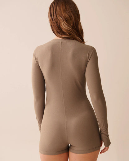 La Vie en Rose_Cinder_Ribbed Modal Long Sleeve Romper_60300108_00011_02