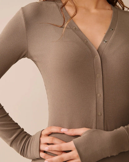 La Vie en Rose_Cinder_Ribbed Modal Long Sleeve Romper_60300108_00011_03