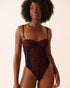 La Vie en Rose_Black & Red Embroidery_Floral Embroidered Mesh Balconette Teddy_60300112_P00468_01