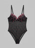 La Vie en Rose Black Beauty Women Heart Embroidered Mesh Push-up Teddy SKU: 60300118_00001 Image 00