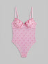 La Vie en Rose Tickled Pink Women Heart Embroidered Mesh Push-up Teddy SKU: 60300118_60229 Image 00