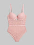 La Vie en Rose_Tickled Pink_Floral Lace and Mesh Push-up Teddy_60300120_60229_00