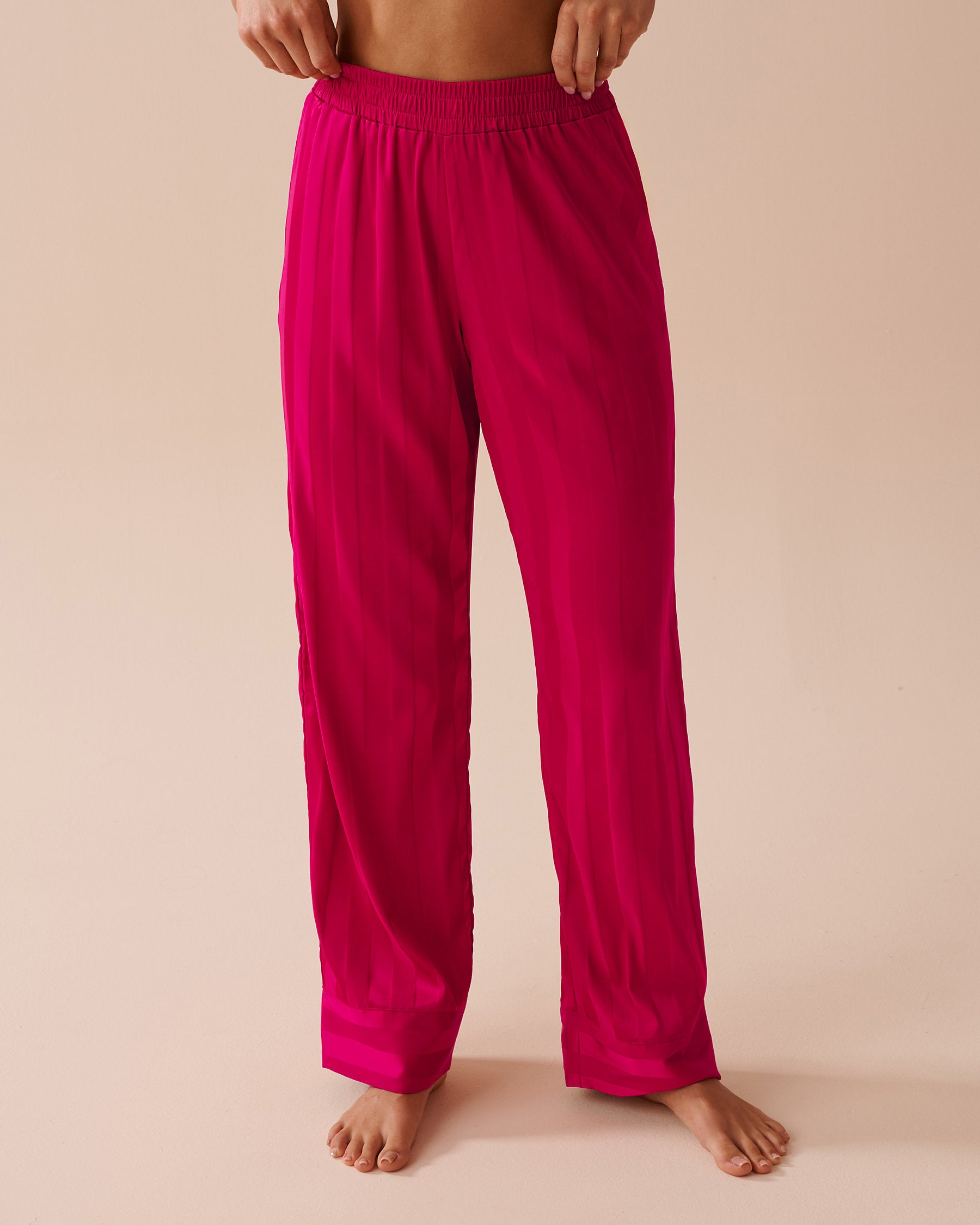 LUXURY EDITION Jacquard Stripe Satin Pajama Set_60400041_P60275_04