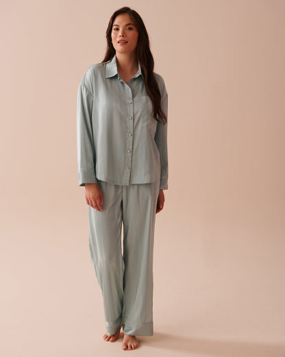 Jacquard Stripe Satin Pajama Set_60400047_P40387_02