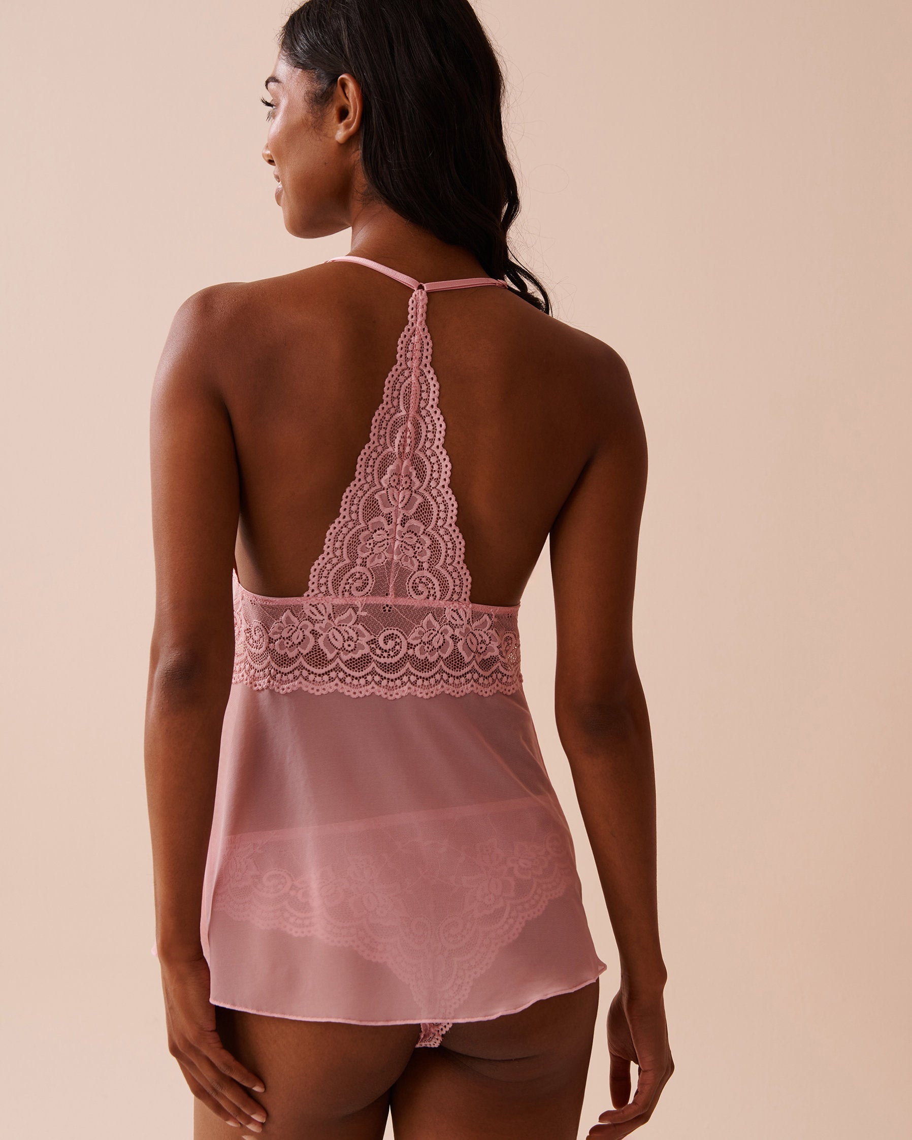 La Vie en Rose_Floral Lace and Mesh 2-Piece Set_60400050_60036_02