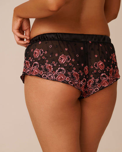 La Vie en Rose_Pink &amp; Black Flowers_Embroidered Mesh 2-Piece Set_60400057_P00434_05