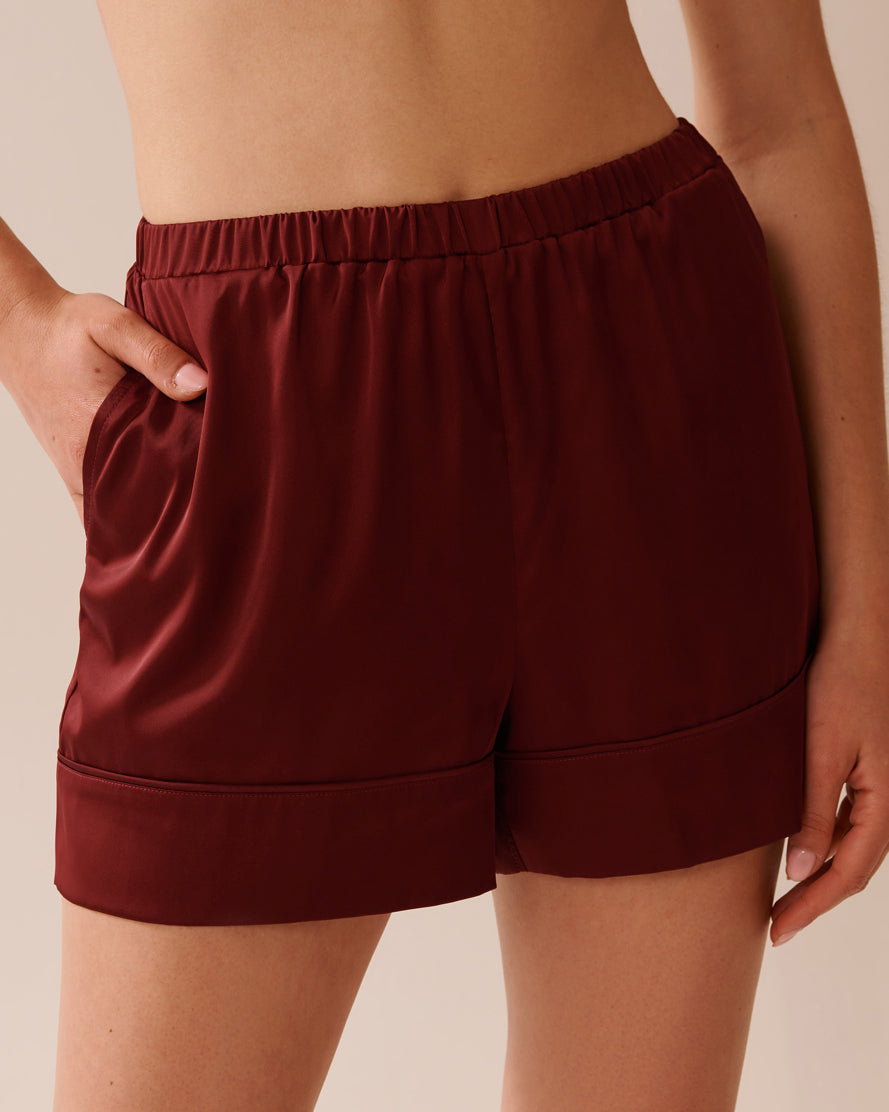 La Vie en Rose_Sun-Dried Tomato_LUXURY EDITION Short Sleeve Satin Pajama Set_60400058_60205_04