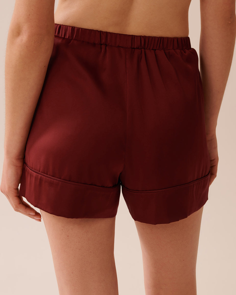 La Vie en Rose_Sun-Dried Tomato_LUXURY EDITION Short Sleeve Satin Pajama Set_60400058_60205_05