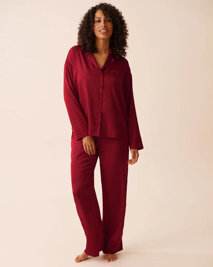 La Vie en Rose_Savvy Red_Luxury Edition Long Sleeve Satin Pajama Set_60400063_60215_03