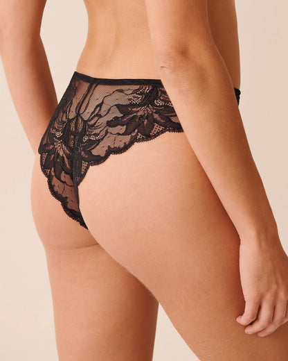 La Vie en Rose_Black Beauty_Floral Lace and Mesh 2-Piece Set_60400065_00001_05