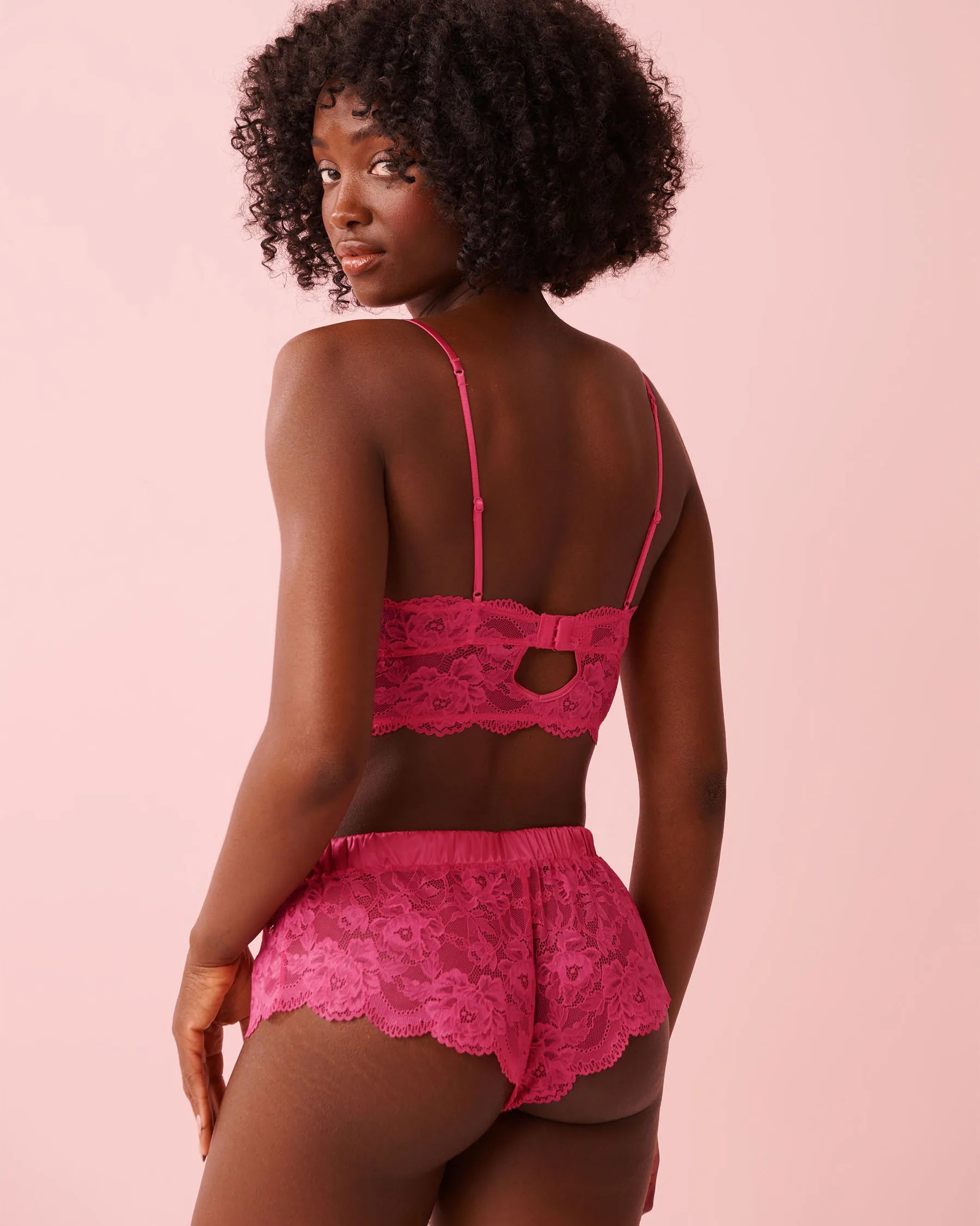 La Vie en Rose_Fuchsia Rose_Floral Lace 2-piece Set_60400066_60228_02