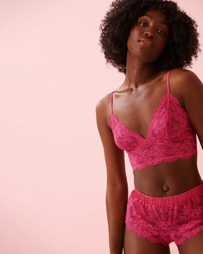 La Vie en Rose_Fuchsia Rose_Floral Lace 2-piece Set_60400066_60228_03