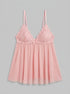 La Vie en Rose_Tickled Pink_Lace and Mesh Babydoll 2-piece Set_60400067_60229_00