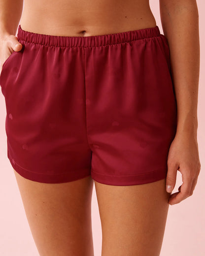 La Vie en Rose_Persian Heart Jacquard_LUXURY EDITION Short Sleeve Heart Jacquard Satin Pajama Set_60400068_P60439_06