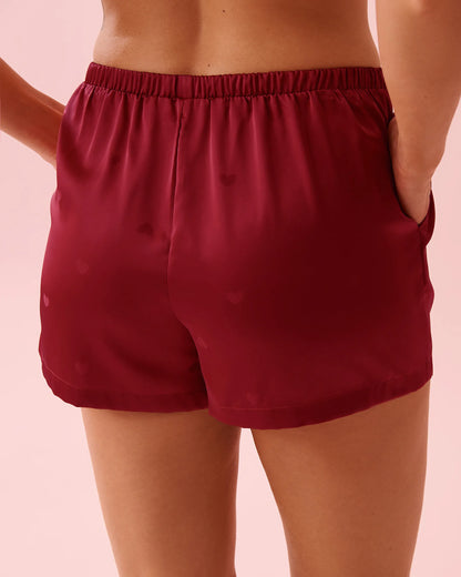 La Vie en Rose_Persian Heart Jacquard_LUXURY EDITION Short Sleeve Heart Jacquard Satin Pajama Set_60400068_P60439_07