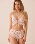La Vie en Rose Snow White Peach Women Rose Print Mesh Bralette & Panty Set SKU: 60400074_P10602 Image 01