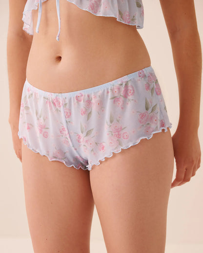 La Vie en Rose Xenon Blue Scenary Women Rose Print Mesh Bralette &amp; Panty Set SKU: 60400074_P40571 Image 04