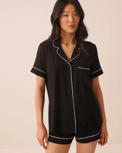 La Vie en Rose Black Beauty Women Short Sleeve Modal Pajama Set SKU: 60400075_00001 Image 01