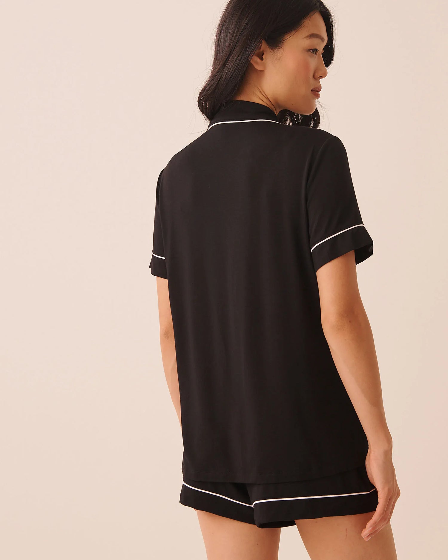 La Vie en Rose Black Beauty Women Short Sleeve Modal Pajama Set SKU: 60400075_00001 Image 02