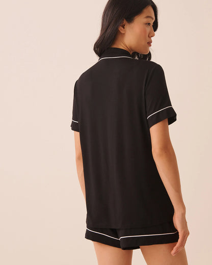 La Vie en Rose Black Beauty Women Short Sleeve Modal Pajama Set SKU: 60400075_00001 Image 02