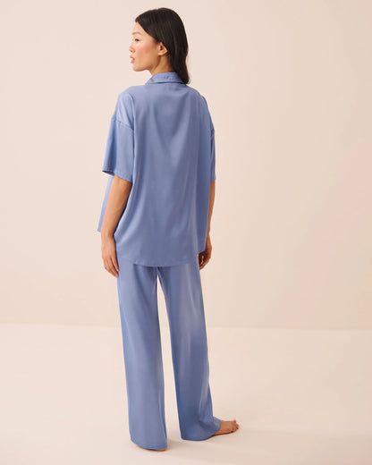 La Vie en Rose English Manor Women LUXURY EDITION Short Sleeve Satin Pajama Set SKU: 60400076_40292 Image 02