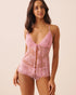 La Vie en Rose Nosegay Women Floral Lace Open Babydoll Set SKU: 60400078_60245 Image 01