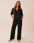 La Vie en Rose Black Jacquard Dots Women Luxury Edition Satin Jacquard Polka Dot Short Sleeve Pajama Set SKU: 60400084_P00542 Image 01