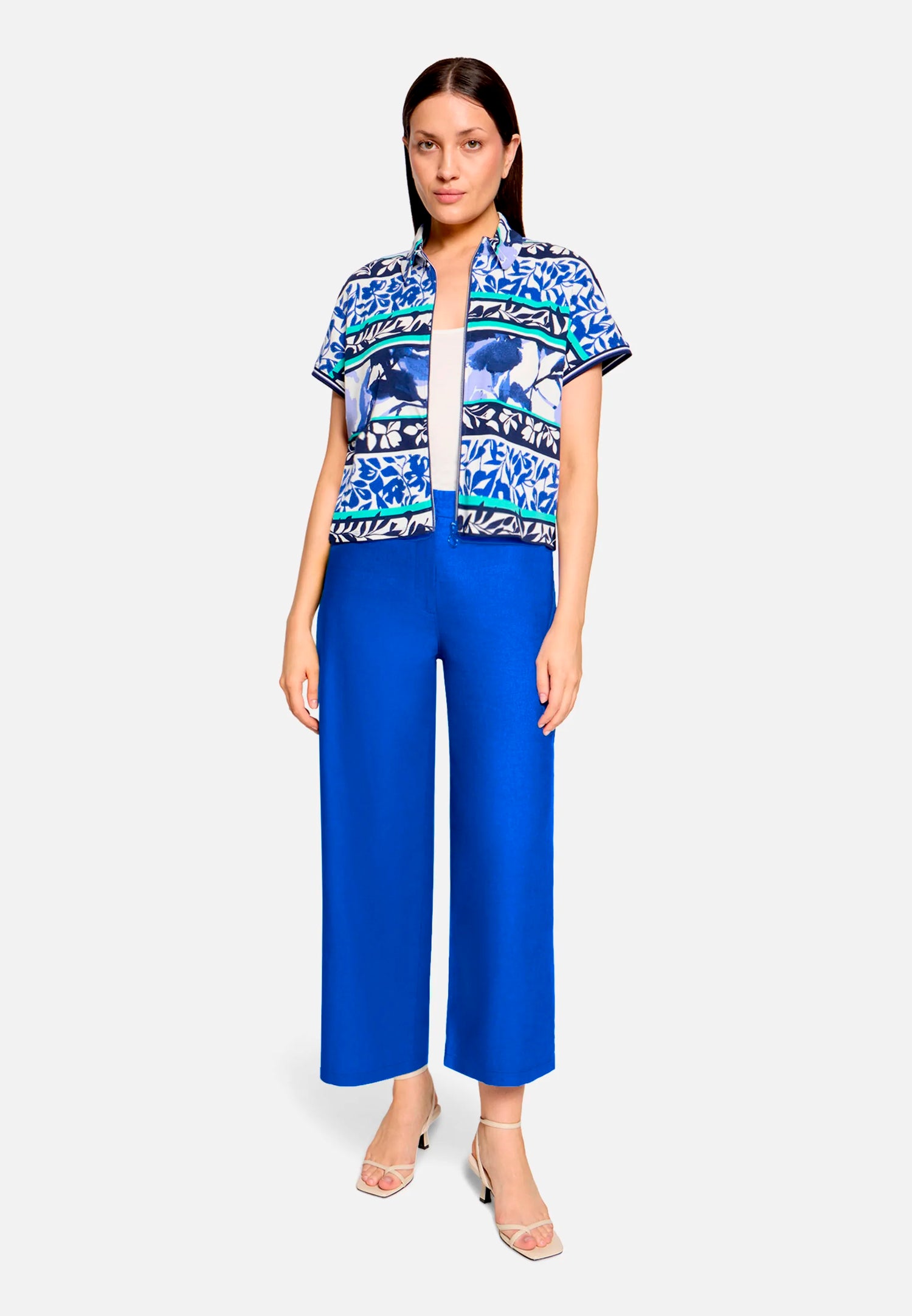 Betty Barclay Adria Blue Women Plain Linen Trousers SKU: 6047-1340_8327 Image 03
