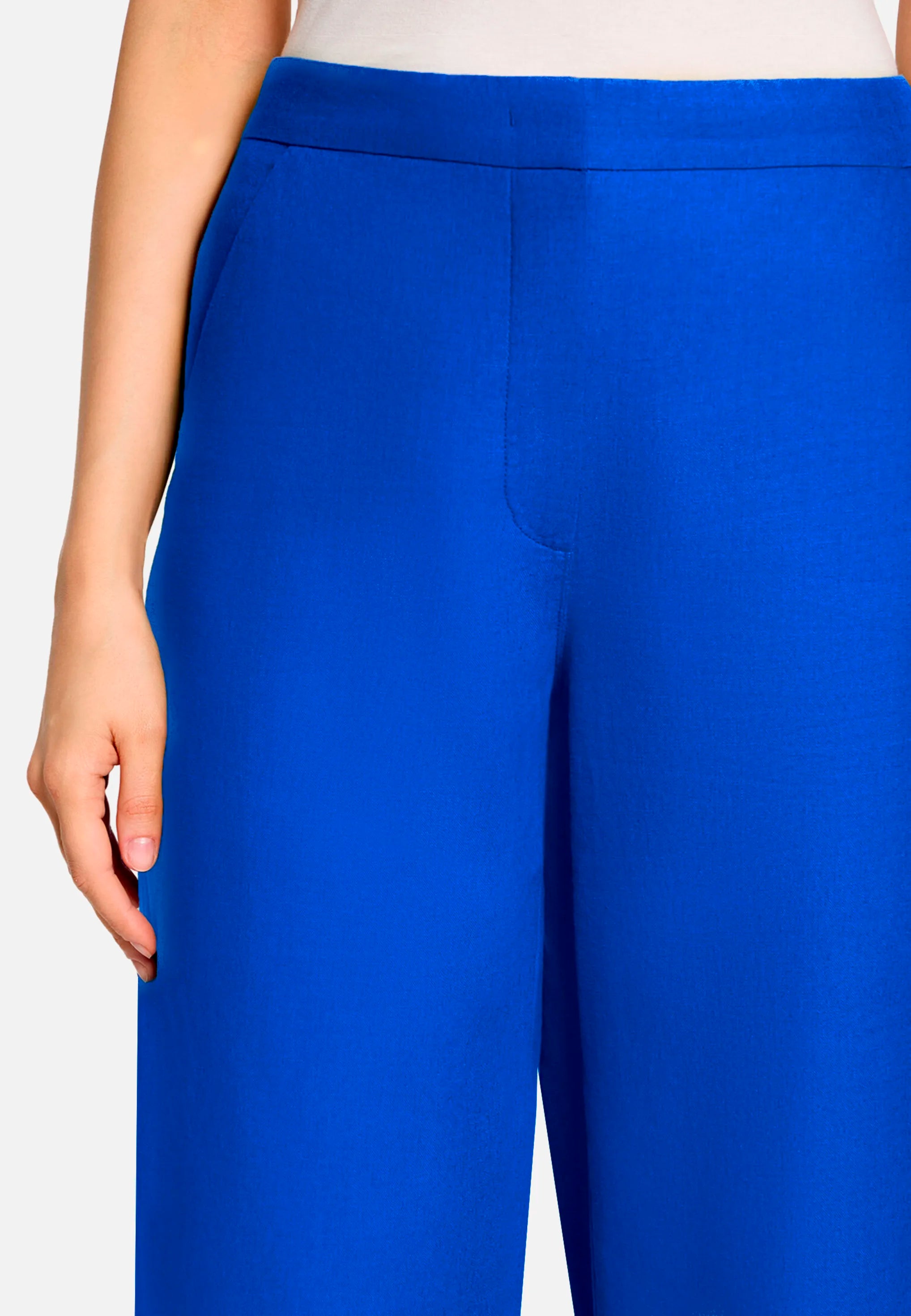 Betty Barclay Adria Blue Women Plain Linen Trousers SKU: 6047-1340_8327 Image 07