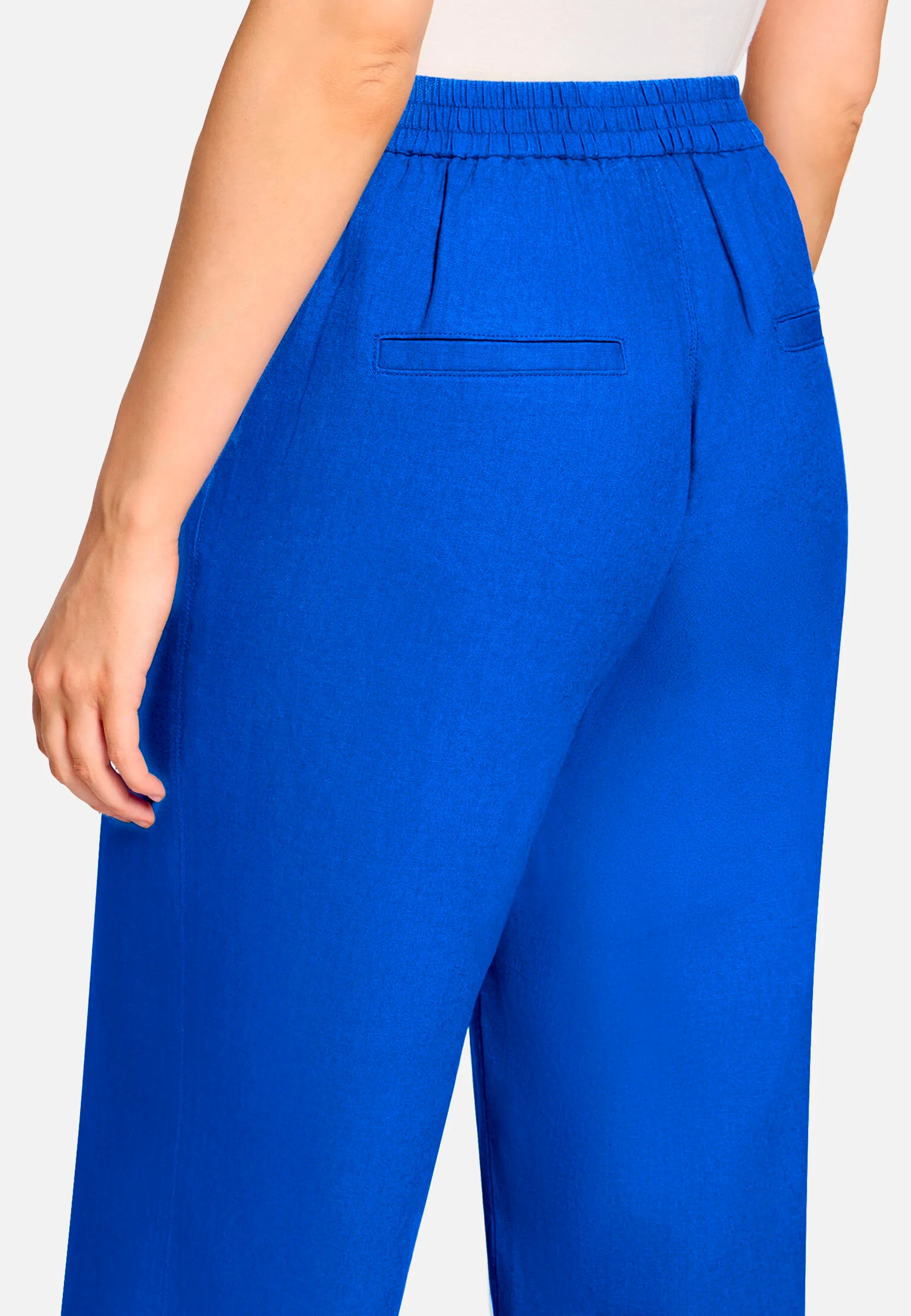 Betty Barclay Adria Blue Women Plain Linen Trousers SKU: 6047-1340_8327 Image 08